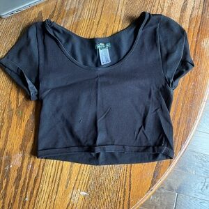 Black wild fable crop scoop neck top